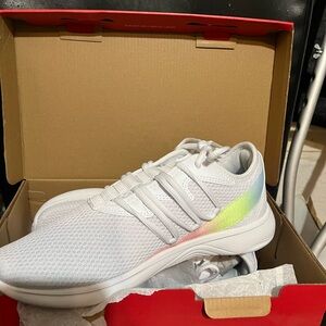 Puma White Athletic Shoes with Rainbow Accent